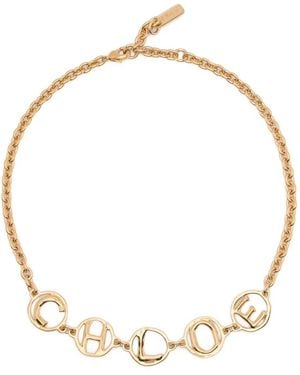 Chloé The Script Halsketting Met Bedel - Metallic