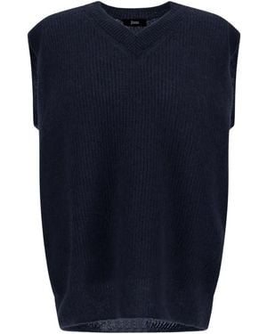 Herno V-Neck Knitted Vest - Blue