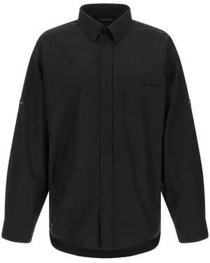 Balenciaga Button-Fastening Cotton Shirt Jacket - Black