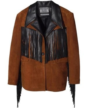 Dan Cassab Patsy Fringe-Trim Suede Jacket - Brown