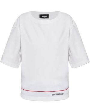 DSquared² Logo-Print Short-Sleeve T-Shirt - White
