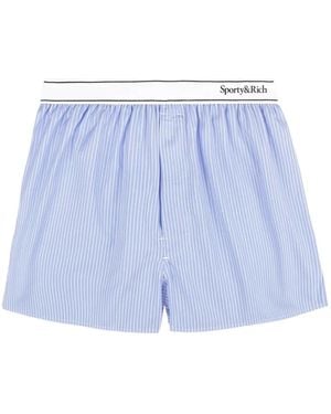 Sporty & Rich Striped Boxer Shorts - Blue