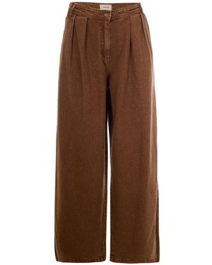 Sessun Pantalon Ample Plissé - Brown