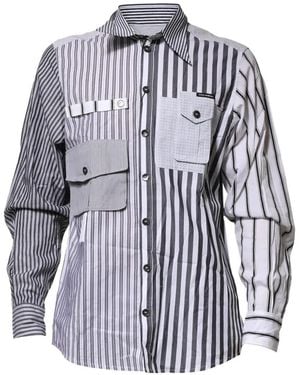 Dolce & Gabbana Patchwork Striped Shirt - White
