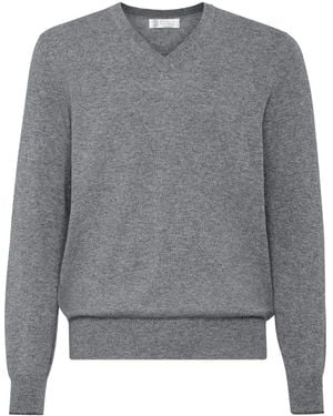Brunello Cucinelli V-Neck Jumper - Grey