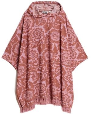 Essentiel Antwerp Jurk Met Bloemen Jacquard En Franje - Rood