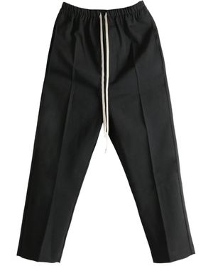 Rick Owens Virgin Wool Cropped Pants - Black