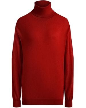 12 STOREEZ Merino Turtleneck Jumper - Red