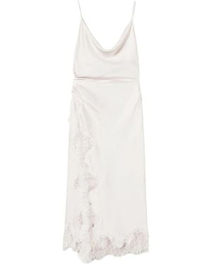 Twinset Lace-Trim Satin Slip Dress - White