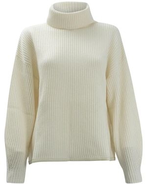 Max & Moi Roll-Neck Ribbed Jumper - Natural