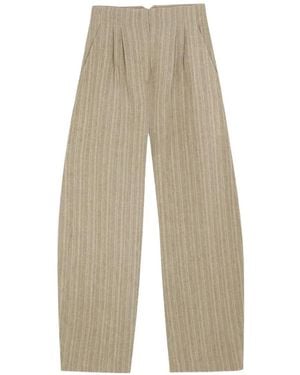 Cortana Camila Linen Straight-Leg Pants - White