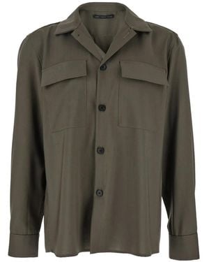 Low Brand Pockets-Detail Shirt - Green