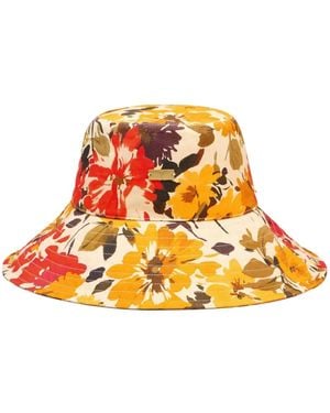 Ami Paris Floral-Print Bucket Hat - Orange