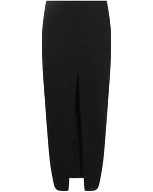 Rick Owens Front-Slit Wool Skirt - Black