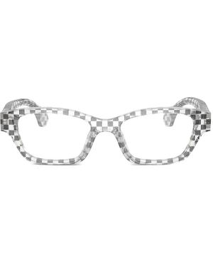 Alain Mikli Checked Geometric-Frame Glasses - Metallic