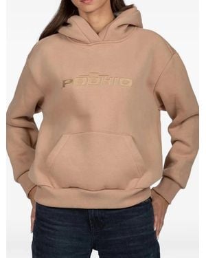 PODHIO Logo-Embroidered Hoodie - Natural