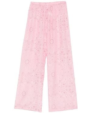 MC2 Saint Barth Paisley-Print Wide-Leg Pants - Pink