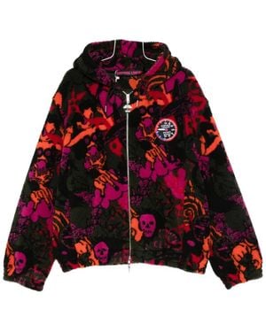 Chopova Lowena Skull-Print Fleece Jacket - Red