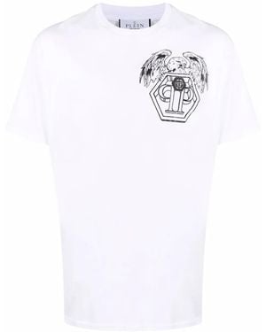 Philipp Plein T-Shirt Hexagon À Logo Imprimé - White