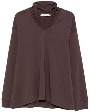 Viktoria Chan Inez Shawl-Collar T-Shirt - Brown