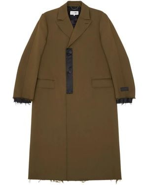 MM6 by Maison Margiela Numeric Signature Single-Breasted Coat - Brown