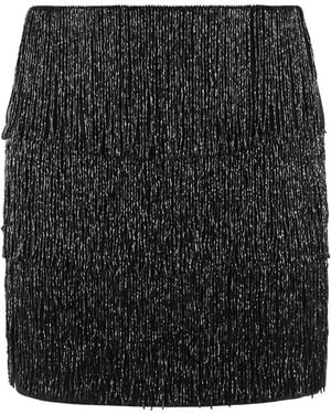 Isabelle Blanche Fringe-detailing Mini Skirt - ブラック