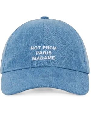 Drole de Monsieur Denim Slogan Baseball Cap - Blue