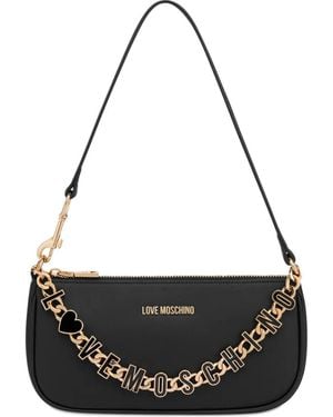 Love Moschino Logo-Detail Shoulder Bag - Black