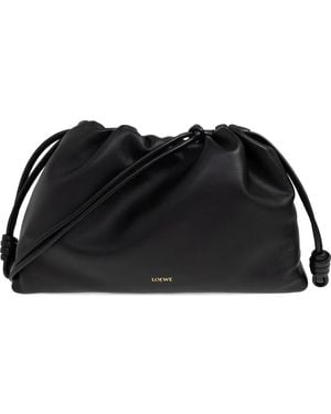 Loewe Large Flamenco Drawstring Shoulder Bag - Black