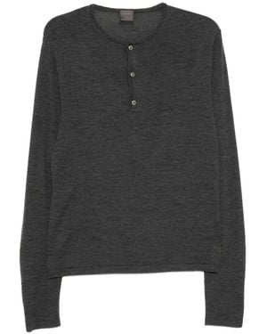 TEAM WANG design Reset Henley T-Shirt - Black