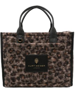 Kurt Geiger Bolso Shopper Con Estampado De Leopardo - Negro