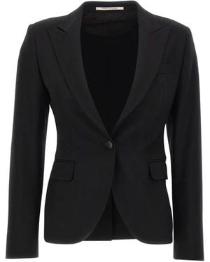 Tagliatore Single-Breasted Peak-Lapel Blazer - Black