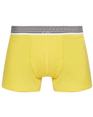 Versace Patterned-Waistband Boxers - Yellow