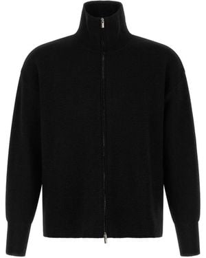 Ma'ry'ya High-Neck Zip-Up Cardigan - Black