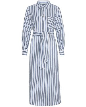 Marella Gestreiftes Hemdkleid Mit Gürtel - Blau