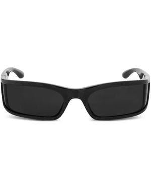 Balenciaga Lunettes De Soleil Rectangulaires À Logo - Noir