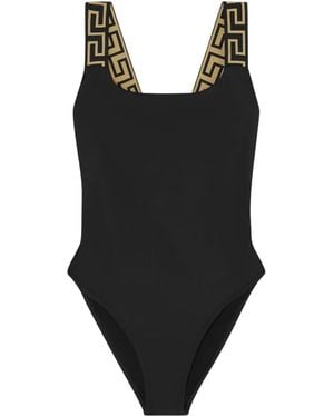 Versace グレカトリム ワンピース水着 - ブラック