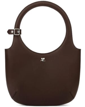 Courreges Holy レザー ハンドバッグ - ブラウン