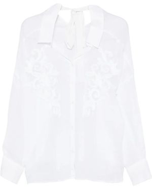 ERMANNO FIRENZE Foral-Embroidered Shirt - White