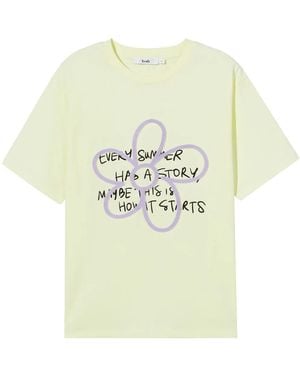 B+ AB スローガン Tシャツ - ホワイト