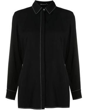Lenny Niemeyer Contrast-Stitching Long-Sleeve Shirt - Black