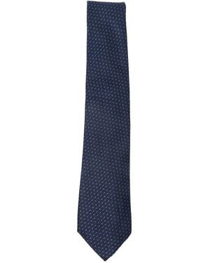 Canali Cravate En Cachemire À Motif Intégral - Bleu