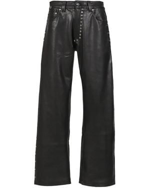 Earthling Collective David Stud-Embellished Leather Trousers - Black