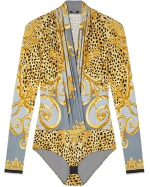 Versace Body Con Stampa Grafica - Giallo