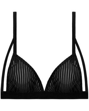 UNDRESS Be True Sheer-Stripe Bra - Black
