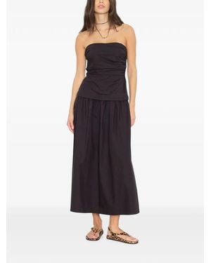 Xirena Midi Ciara Strapless Ruched Dress - Blue