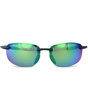 Maui Jim Ho'Okipa Ultra Rimless Mirrored Sunglasses - Green