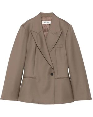 Rohe Blazer Met Enkele Rij Knopen - Bruin