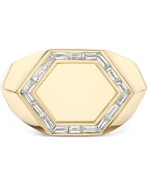 Lizzie Mandler Hexagon Signet Diamond Ring - Natural