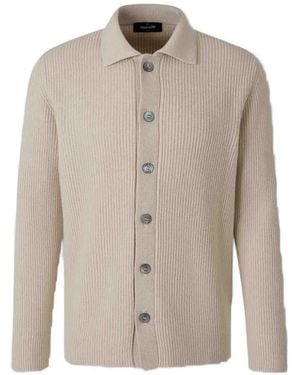 Gran Sasso Ribbed-Knit Button-Up Jumper - Natural